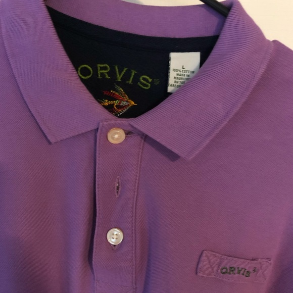 Men’ Large ORVIS Signature Polo- purple, like new - Picture 2 of 2